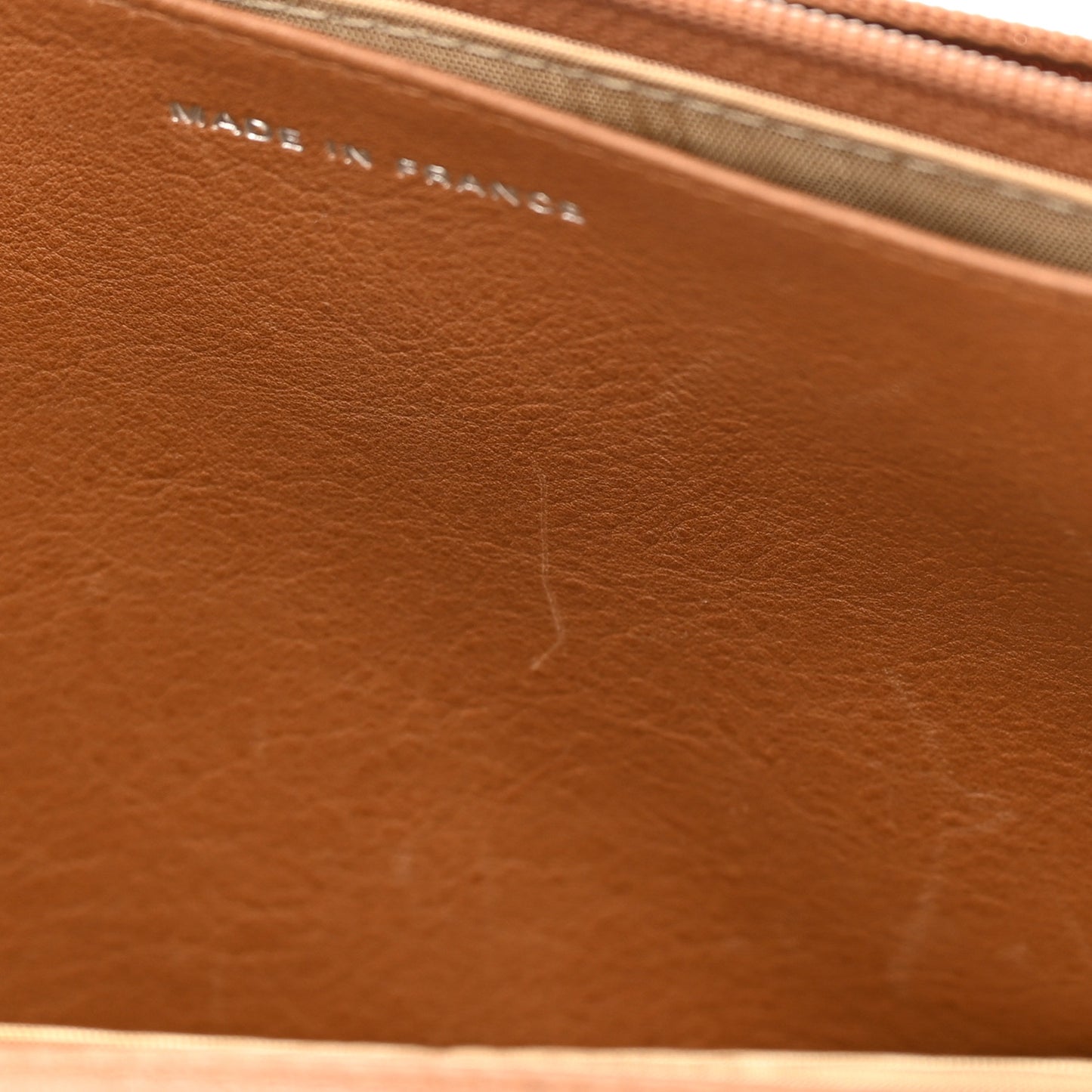 Lambskin Timeless CC Wallet On Chain WOC Light Brown