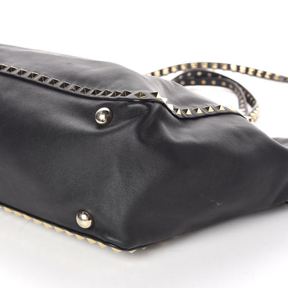 Valentino Garavani Vitello Medium Rockstud Tote Black 6 of 8