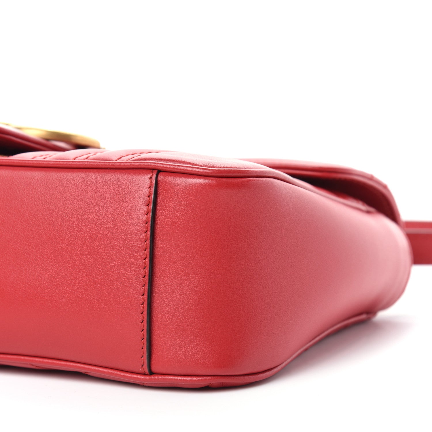 Gucci Calfskin Matelasse Small GG Marmont Shoulder Bag Hibiscus Red 9 of 10
