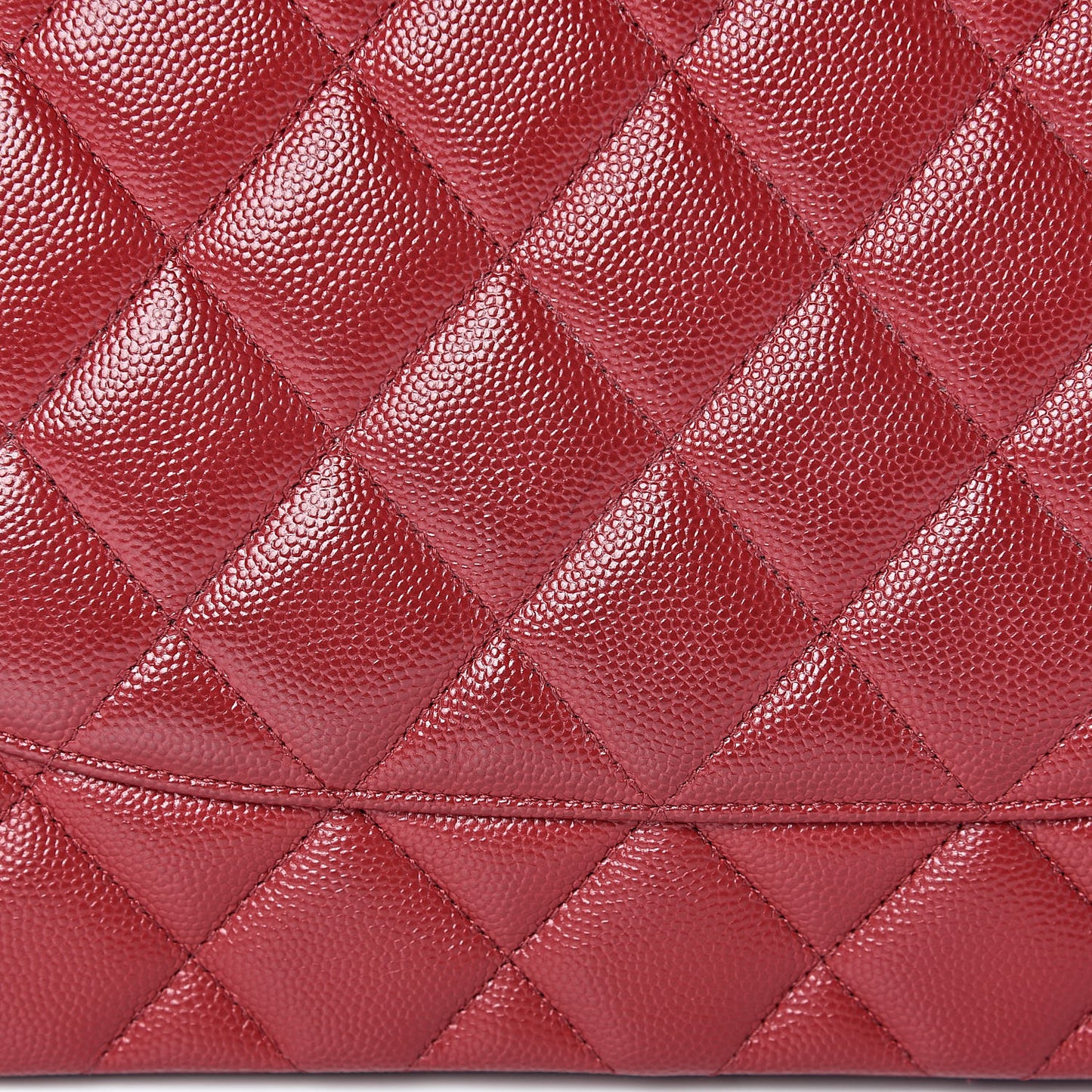 Caviar Quilted Jumbo Double Flap Red