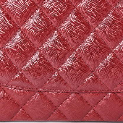 Chanel Caviar Quilted Jumbo Double Flap Red 13 of 14