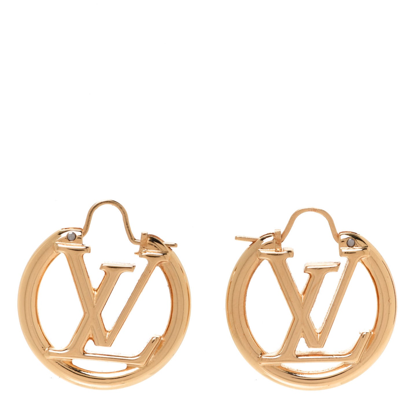 Metal Small Louise Hoop Earrings Gold