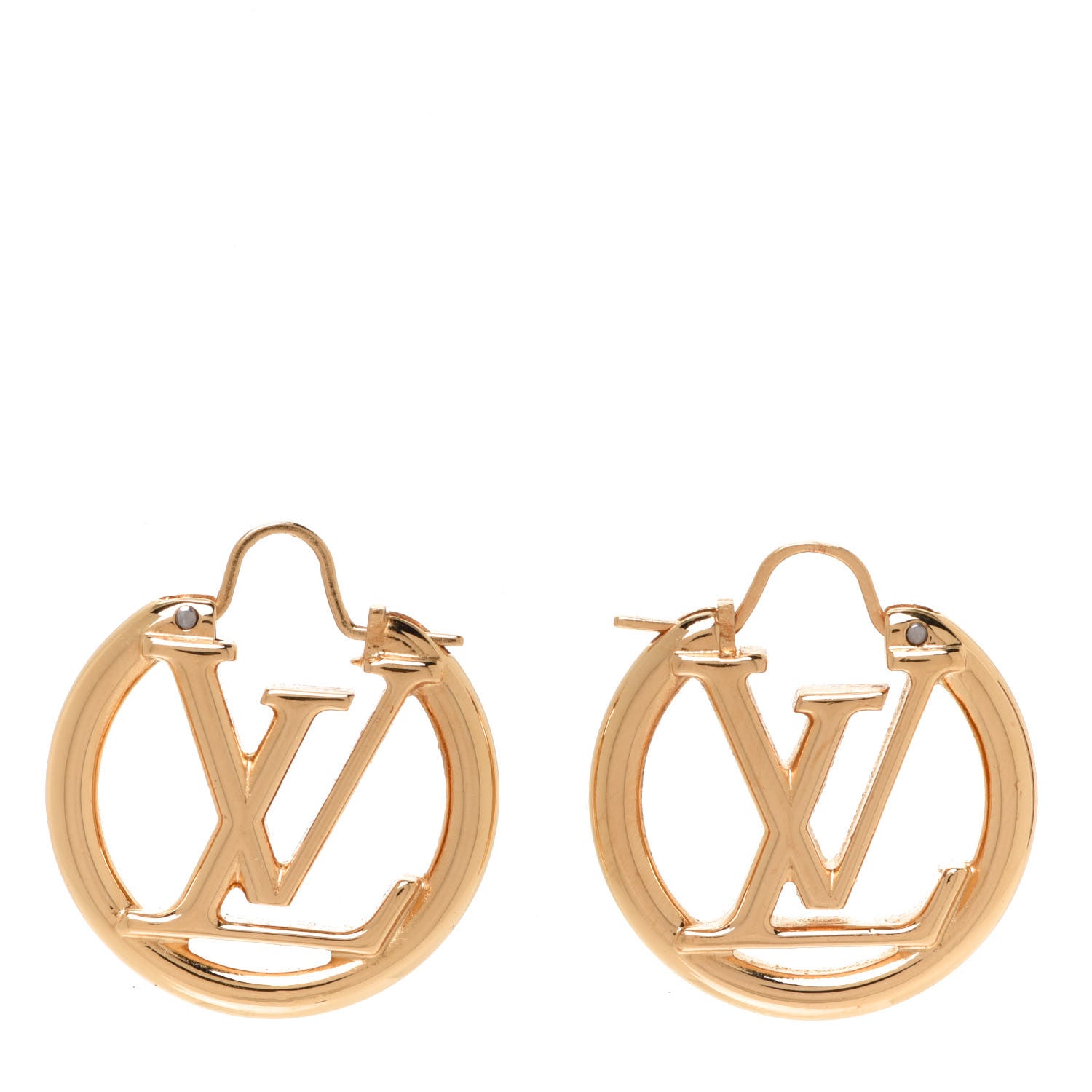 Louis Vuitton Metal Small Louise Hoop Earrings Gold 1 of 5