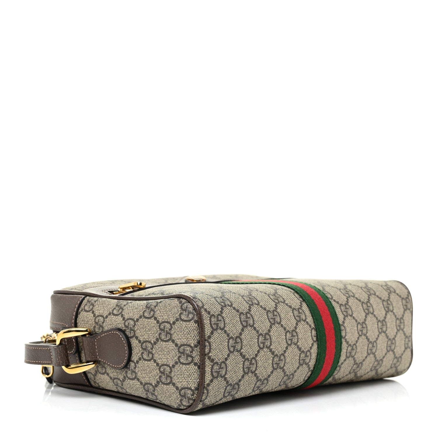 Gucci GG Supreme Monogram Web Small Ophidia Shoulder Bag Brown 4 of 13