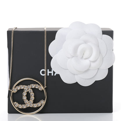 Chanel Baguette Crystal High Society CC Pendant Necklace Gold 5 of 5
