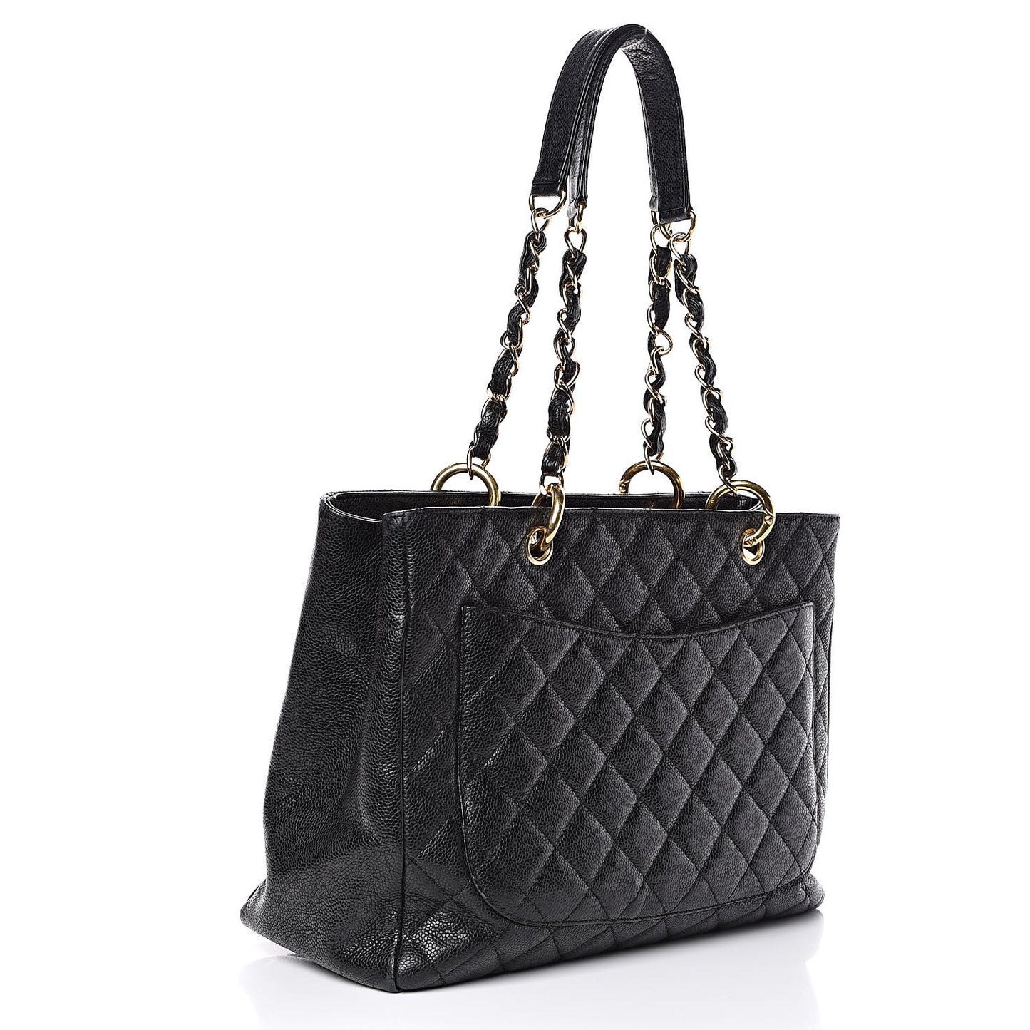 Caviar Quilted Grand Shopping Tote GST Black