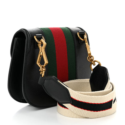 Gucci Calfskin Web Crystal Butterfly Stripe Small Totem Shoulder Bag Black 3 of 10