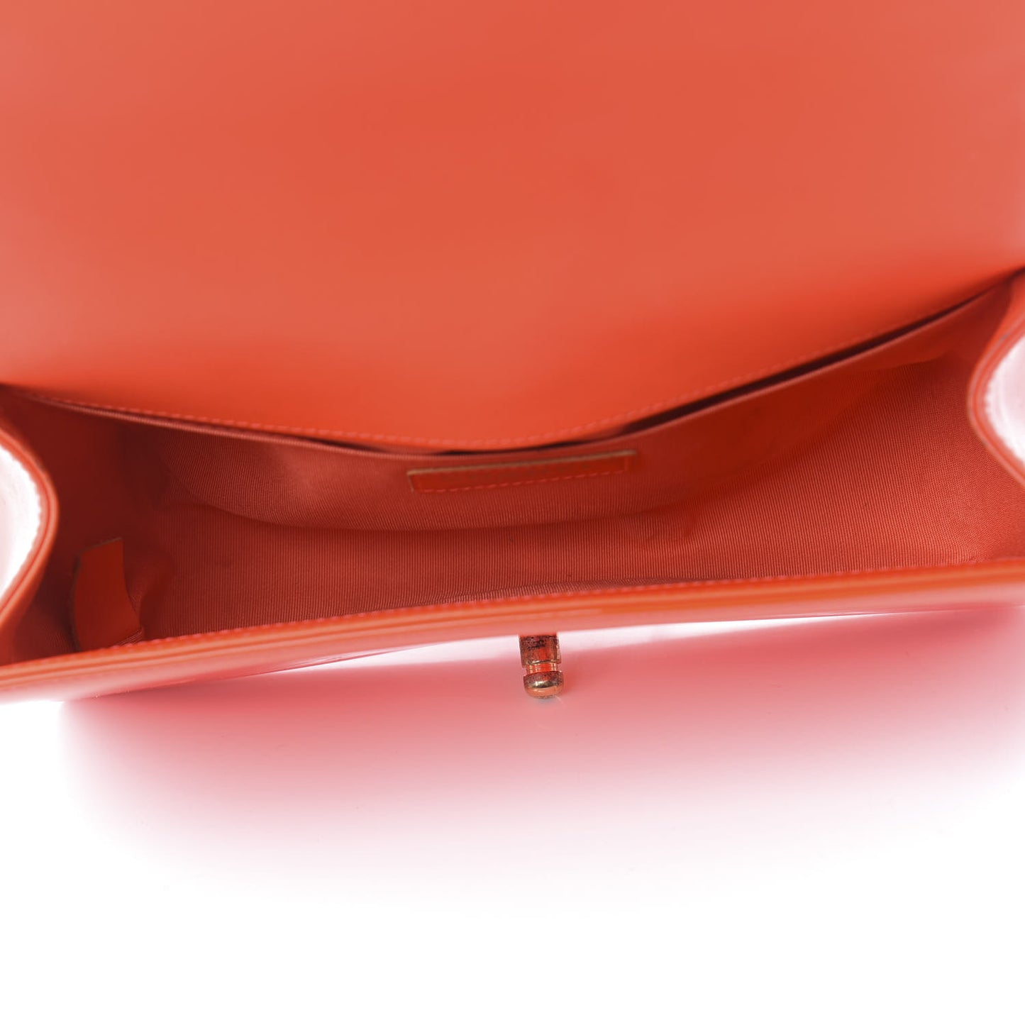 Patent Quilted Medium Boy Flap Orange