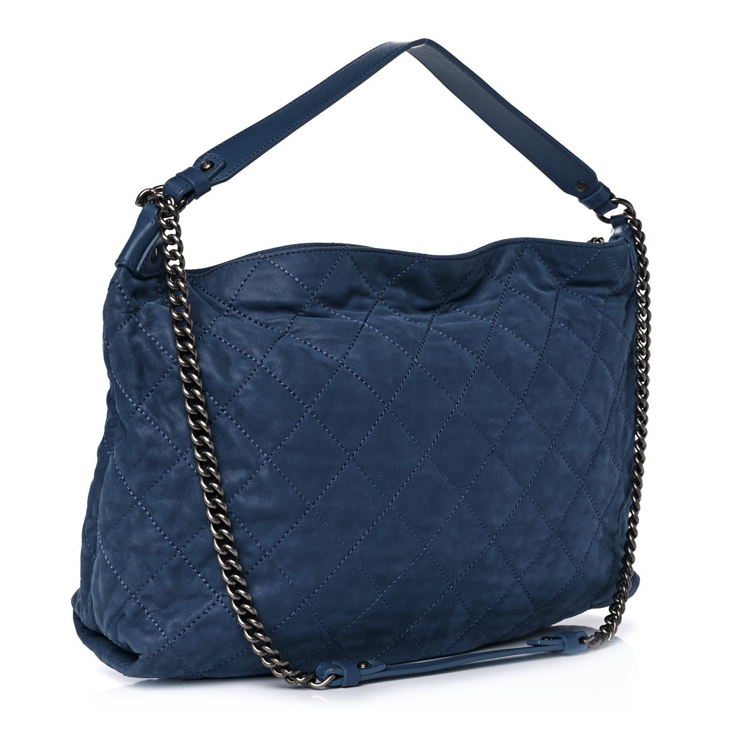 Chanel Iridescent Calfskin Quilted Daily Hobo Blue 3 of 10