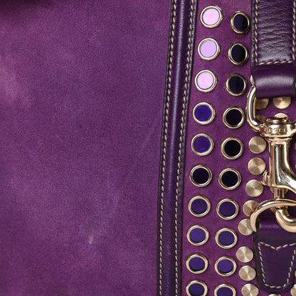 Gucci Suede Studded Large Jackie Shoulder Bag Purple 12 of 15
