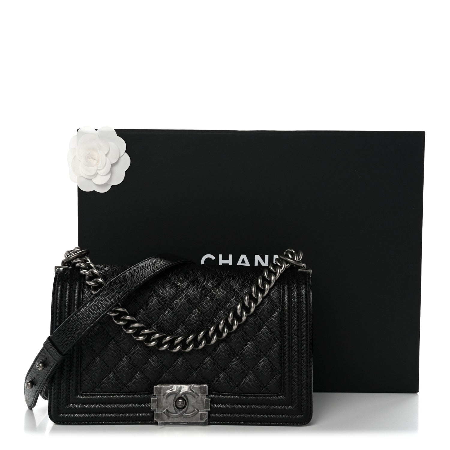 Chanel Caviar Quilted Medium Boy Flap Black 11 of 11