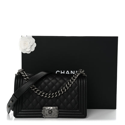 Chanel Caviar Quilted Medium Boy Flap Black 11 of 11