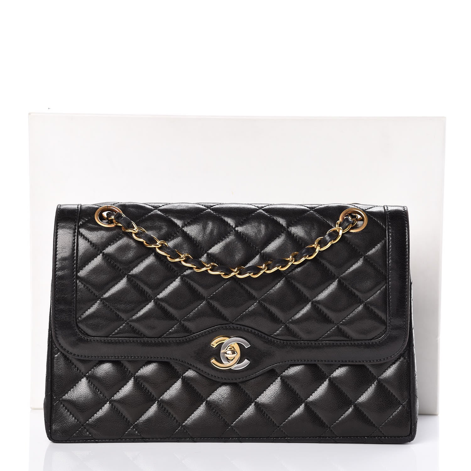 Chanel Lambskin Quilted Medium Double Flap Black 19 of 19