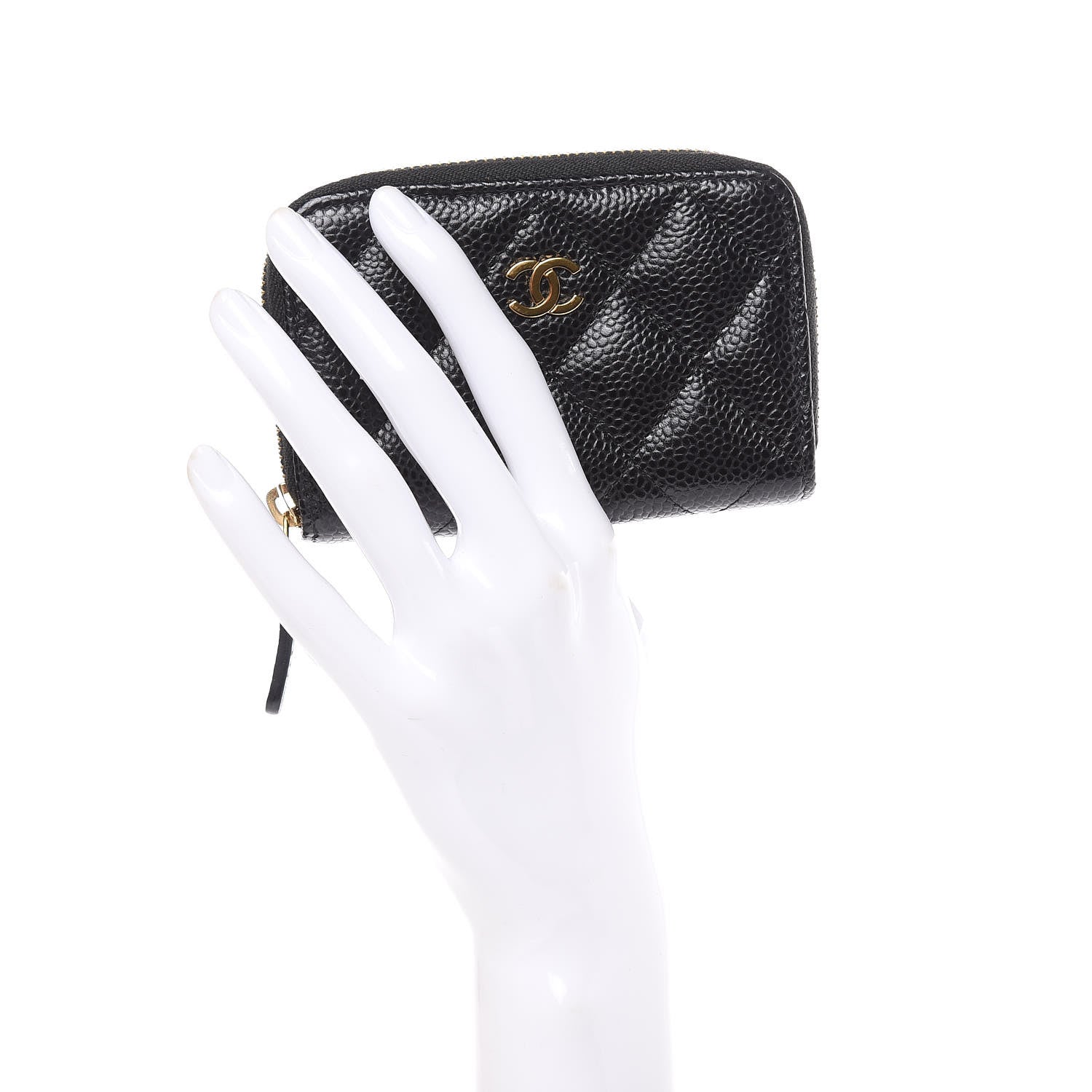Chanel Caviar Quilted Zip Coin Purse Black 2 of 7