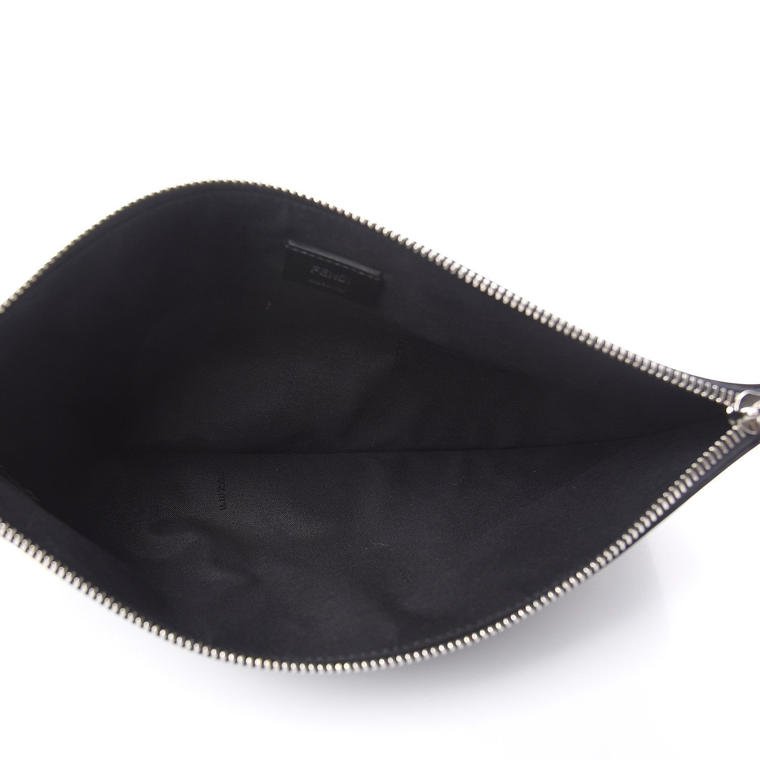 Fendi Vitello Century Monster Eyes Inlay Pouch Black Giallo 5 of 10