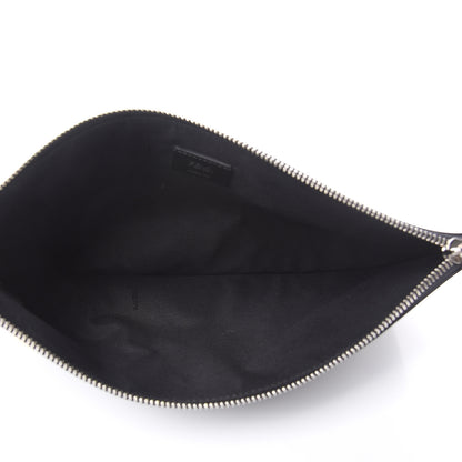 Fendi Vitello Century Monster Eyes Inlay Pouch Black Giallo 5 of 10