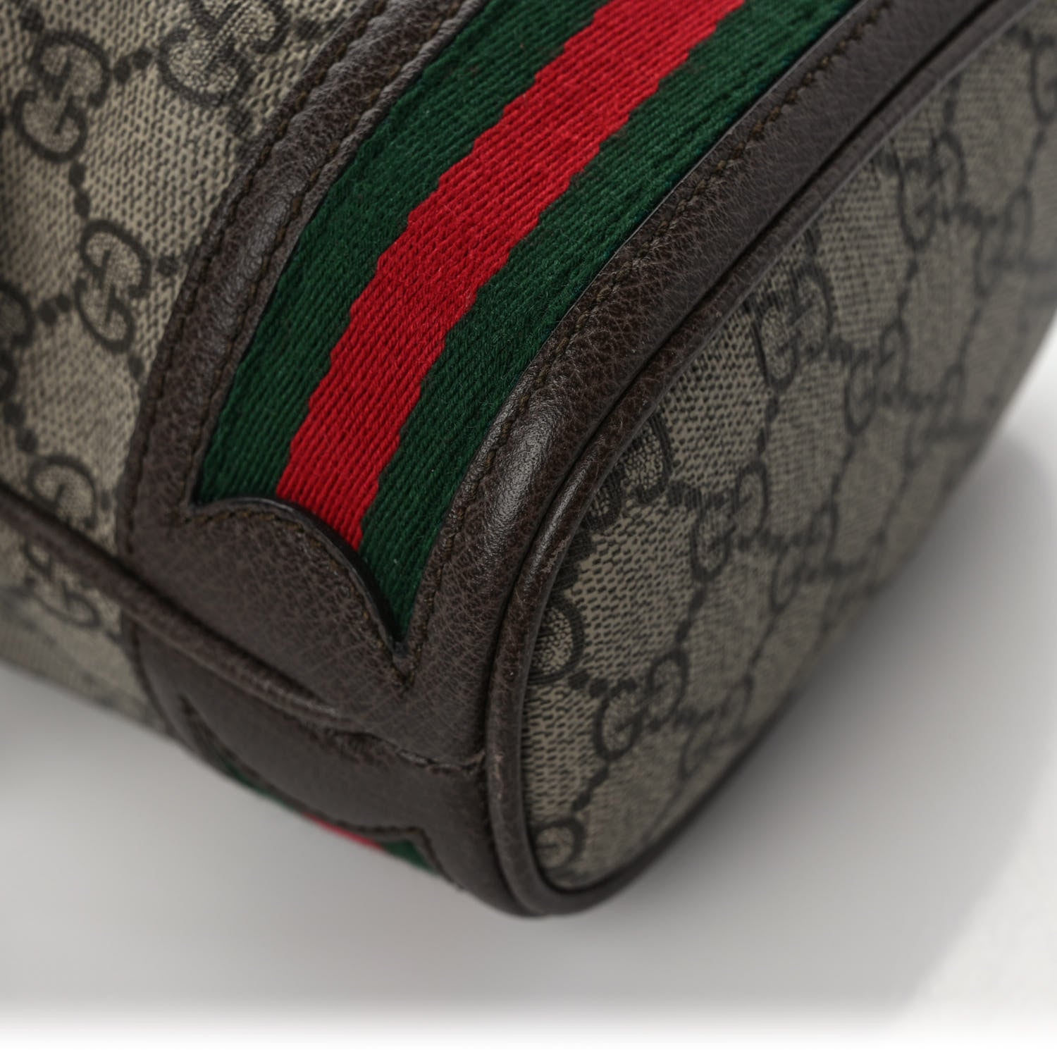 Gucci GG Supreme Monogram Web Mini Ophidia Bucket Bag Brown 10 of 12