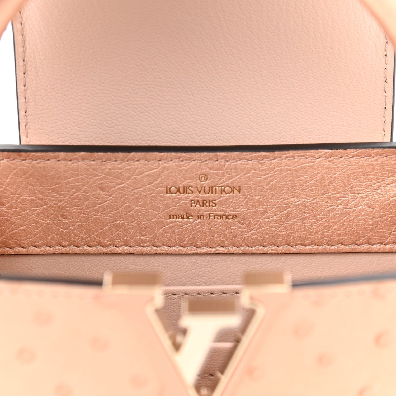 Louis Vuitton Ostrich Capucines Mini Rose Champagne 7 of 10