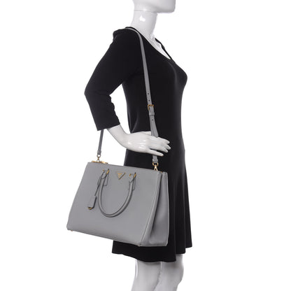 Prada Saffiano Large Galleria Double Zip Tote Granito 2 of 10