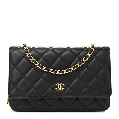 Chanel Lambskin Quilted Wallet On Chain WOC Black 1 of 11