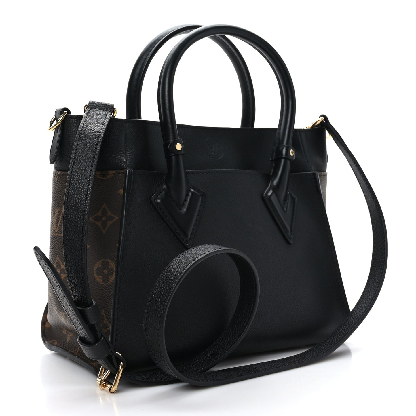 Calfskin Monogram On My Side PM Black