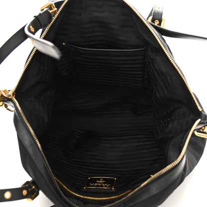 Prada Saffiano Tessuto Nylon Logo Shopping Tote Black 4 of 8