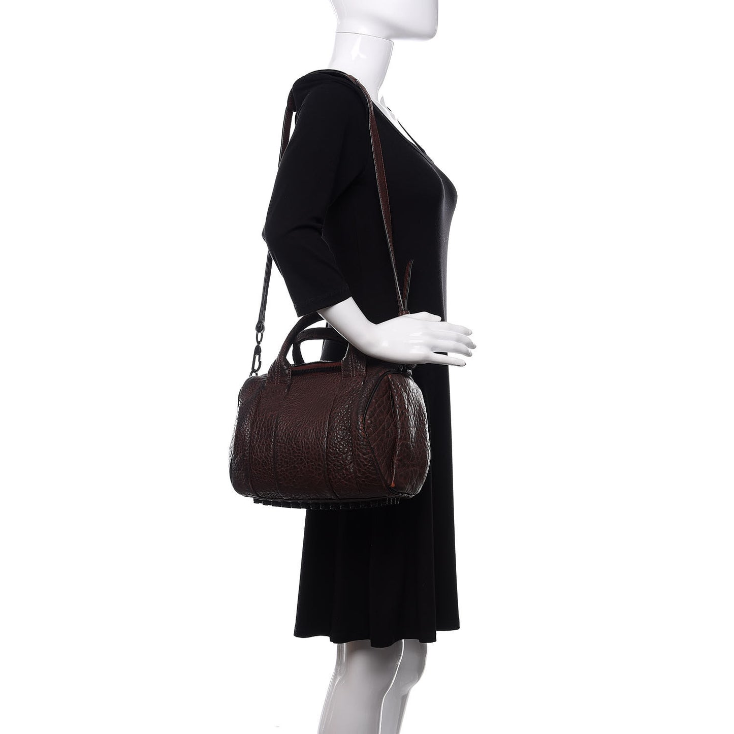 Pebbled Lambskin Rockie Brown Matte Black Hardware