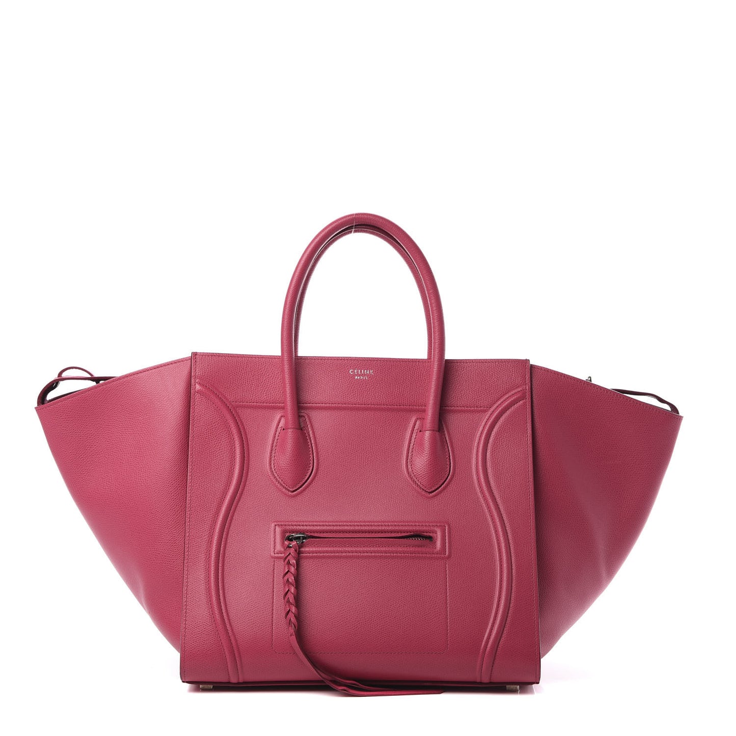 Grained Calfskin Medium Phantom Luggage Fuchsia