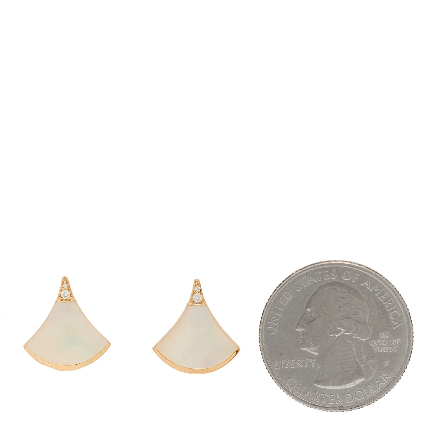 18K Rose Gold Diamond Mother of Pearl Divas' Dream Stud Earrings