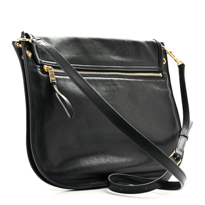 Celine Shiny Lambskin Soft Triomphe Besace Bag Black 3 of 13