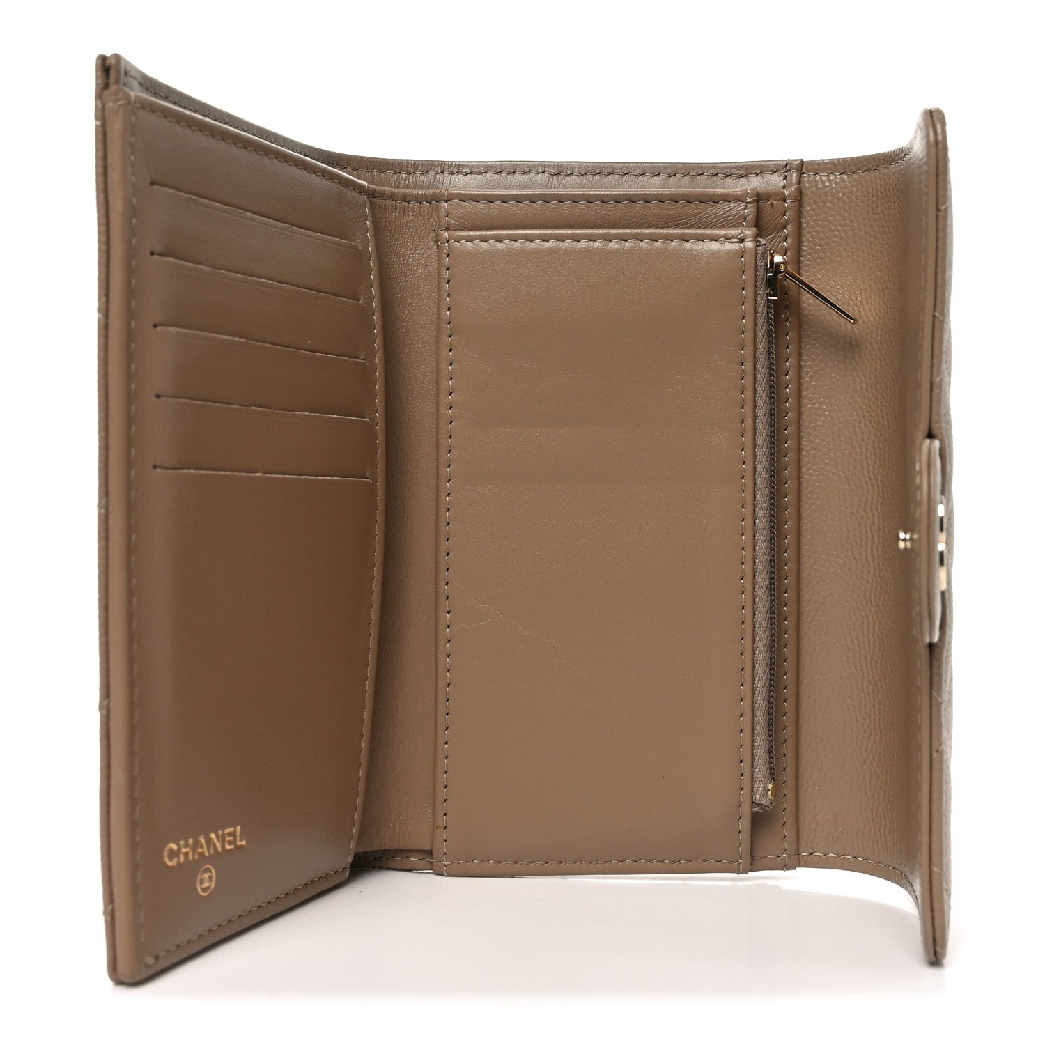 Chanel Caviar Quilted Medium Flap Wallet Beige 5 of 10