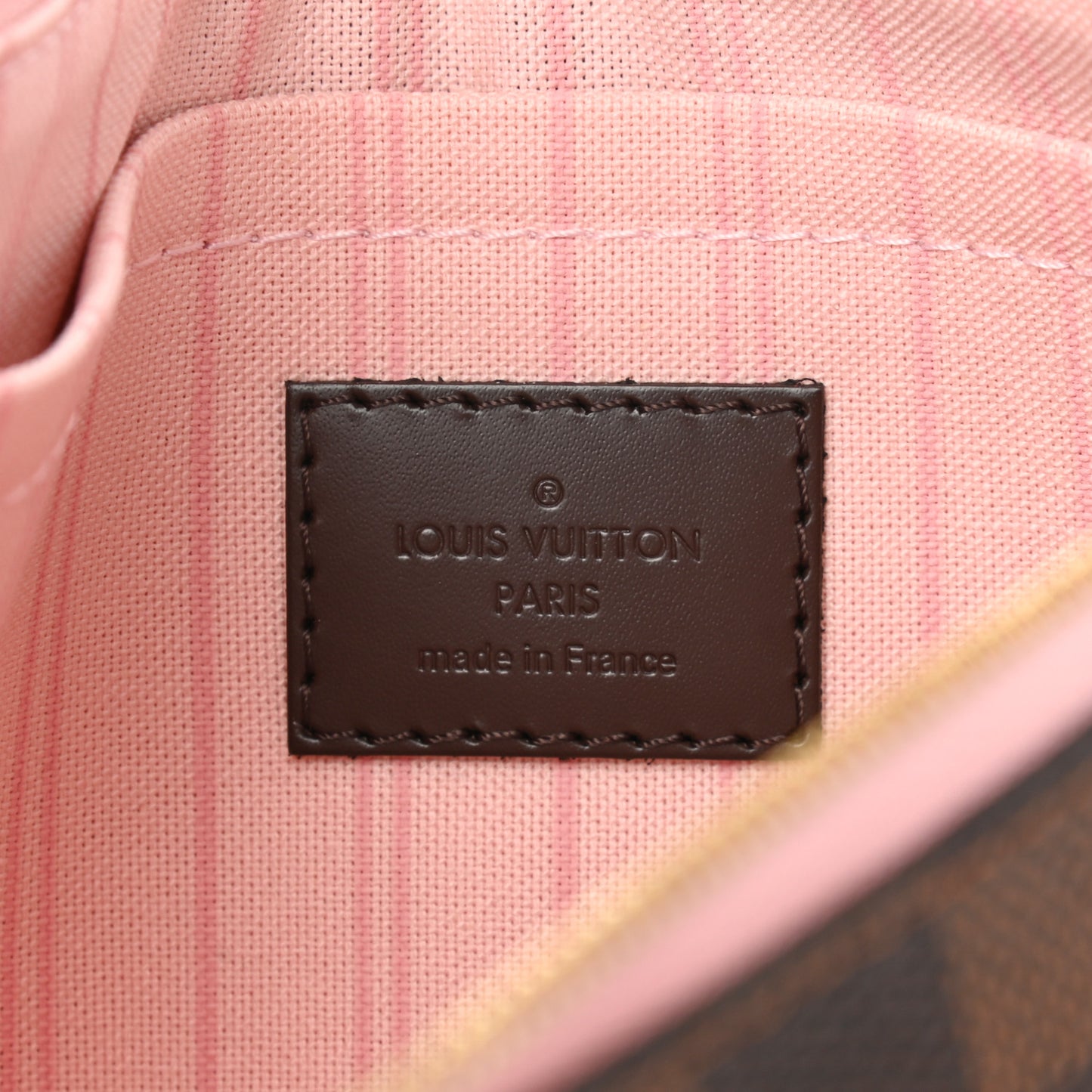 Damier Ebene Neverfull MM GM Pochette Rose Ballerine