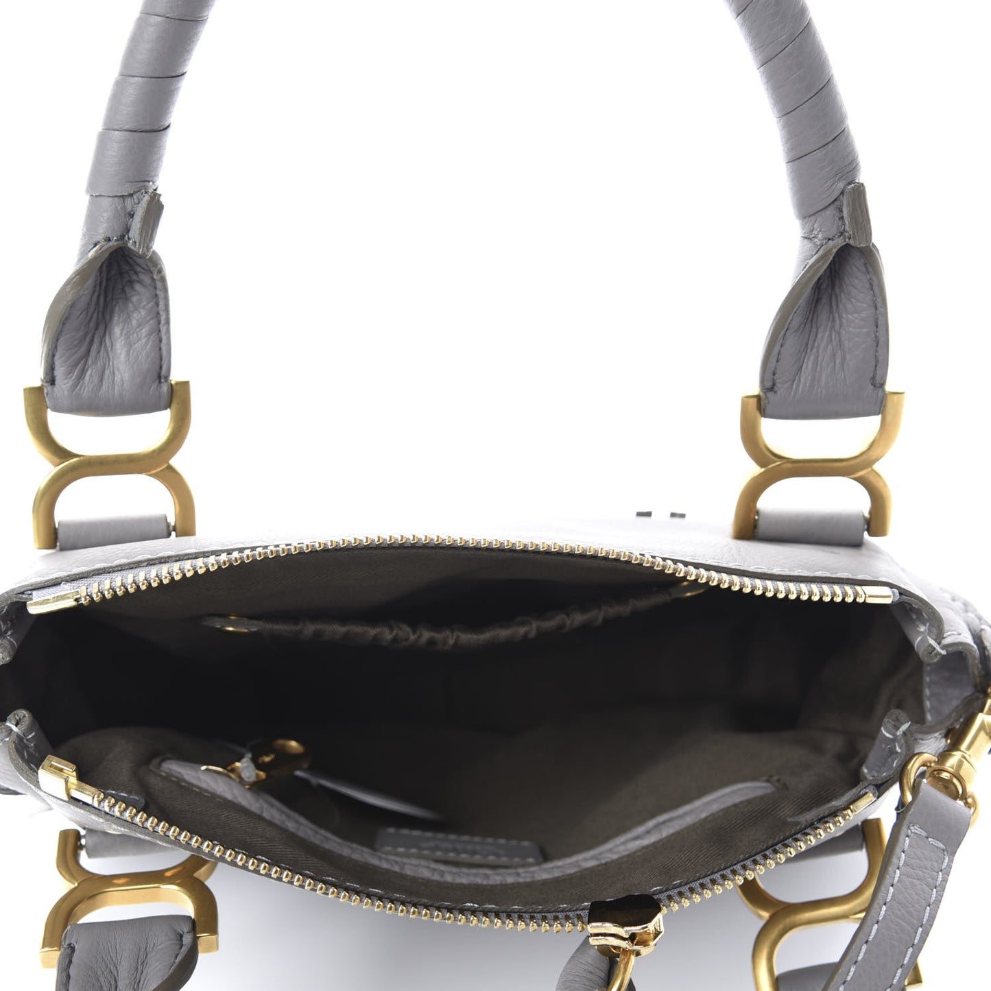 Calfskin Small Marcie Satchel Cashmere Grey