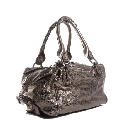 Chloe Leather Small Paddington Front Pocket Tote Acier 3 of 8