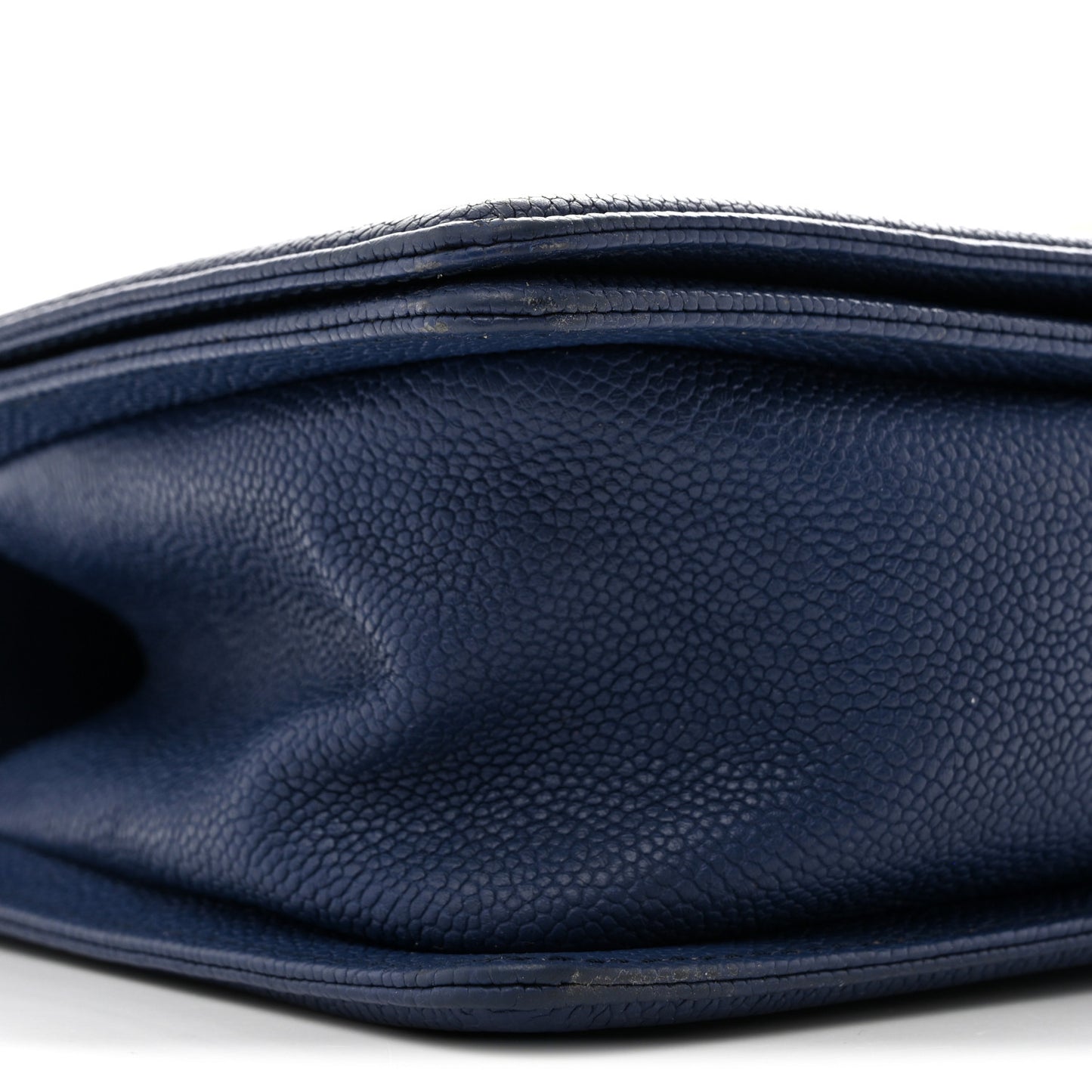 Caviar Quilted Medium Boy Flap Dark Blue
