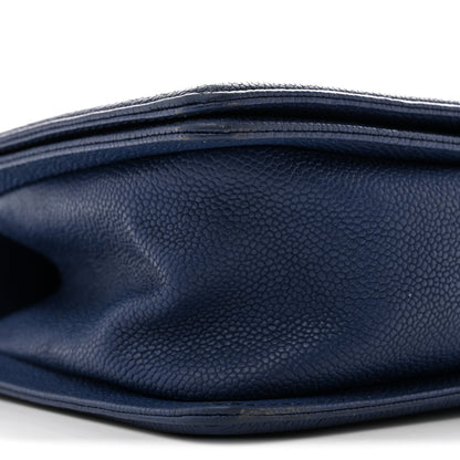 Chanel Caviar Quilted Medium Boy Flap Dark Blue 9 of 13