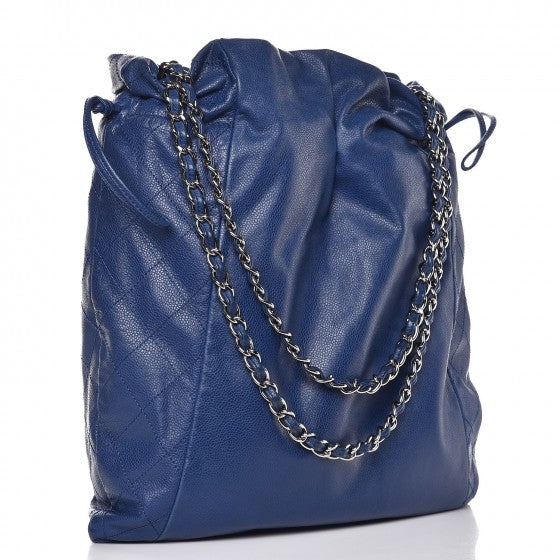 Caviar 31 Drawstring Tote Dark Blue