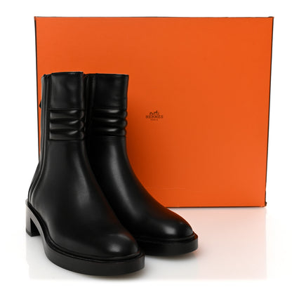 Hermes Calfskin Harper Ankle Boots 37.5 Black 9 of 9