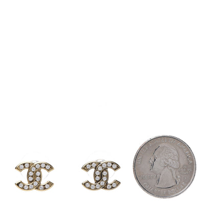 Chanel Crystal CC Earrings Gold 2 of 6
