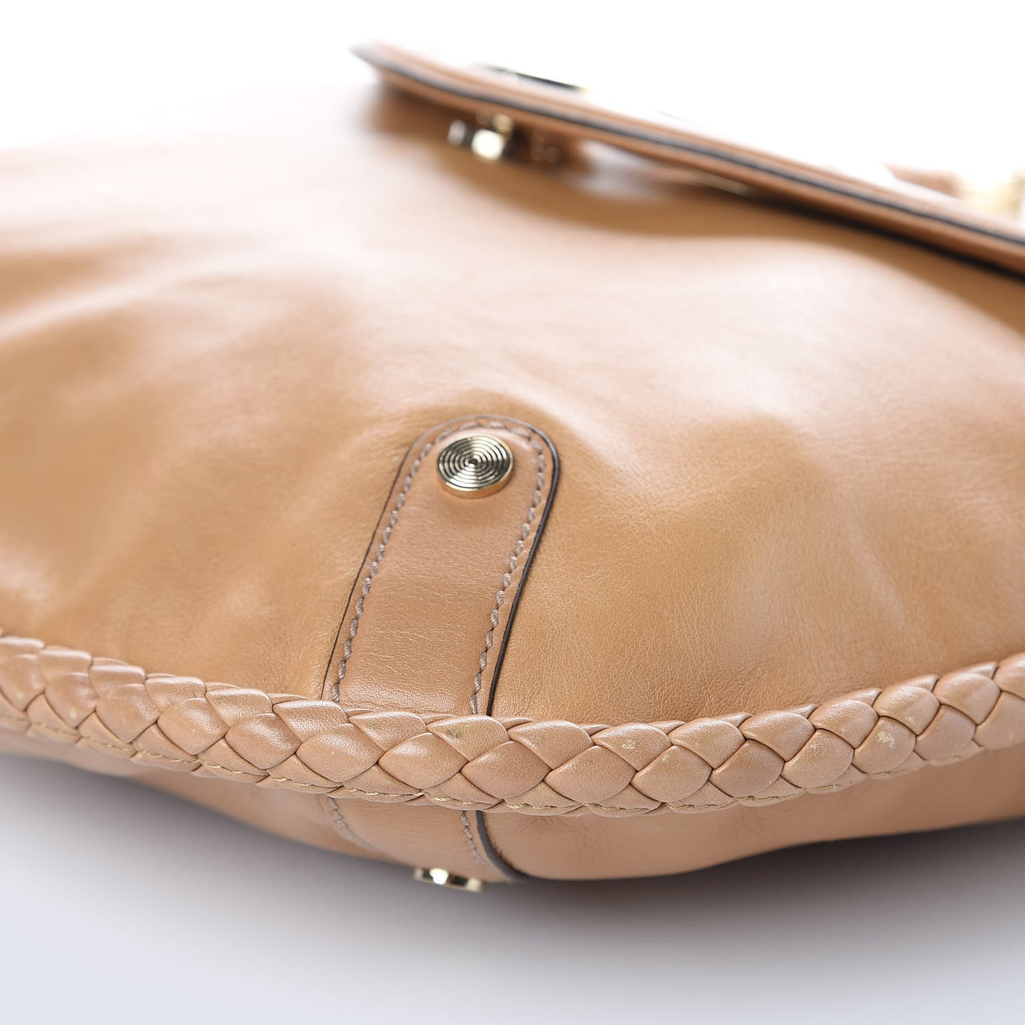 Calfskin Medium Britt Tassel Shoulder Bag Beige