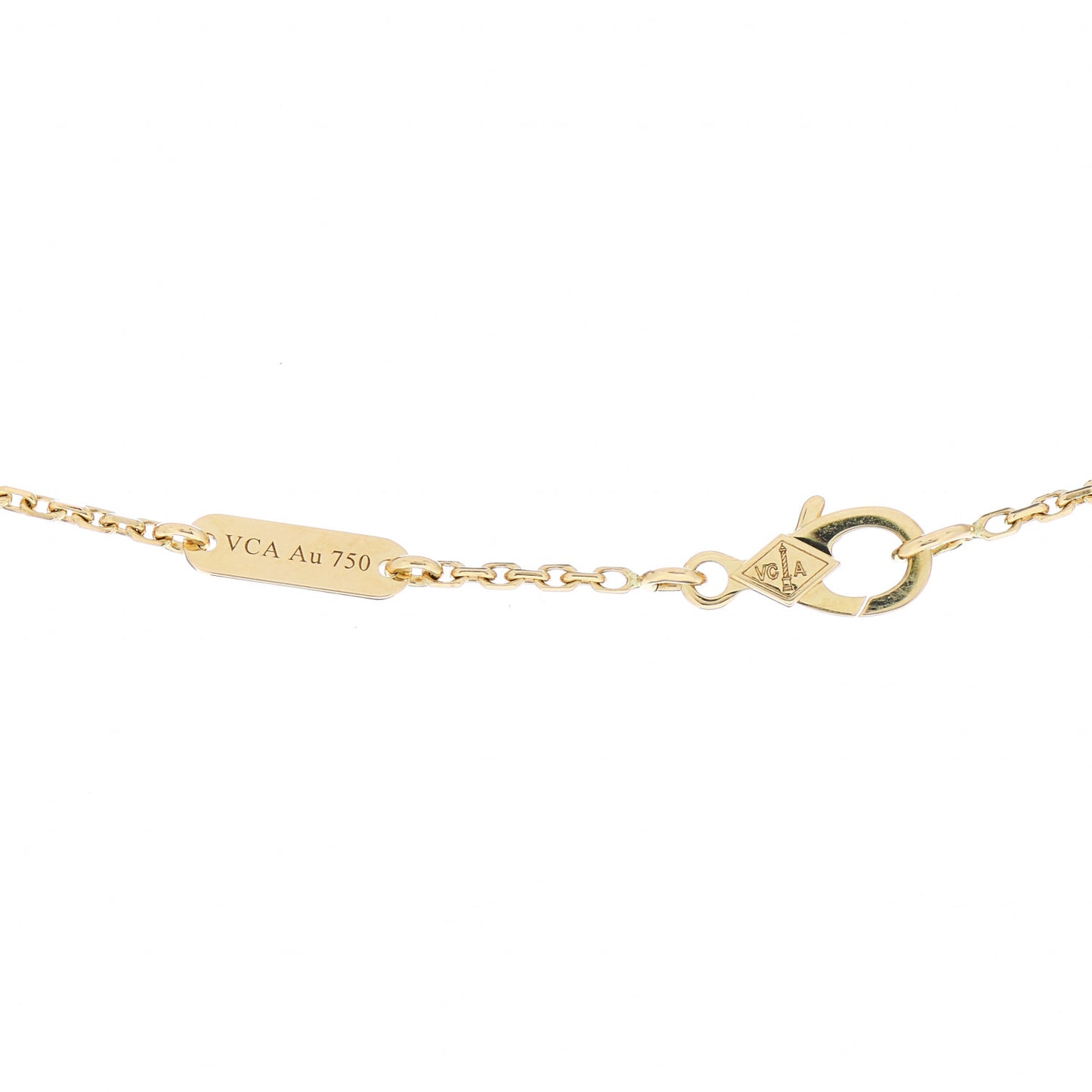 18K Yellow Gold Black Onyx Vintage Alhambra Pendant Necklace