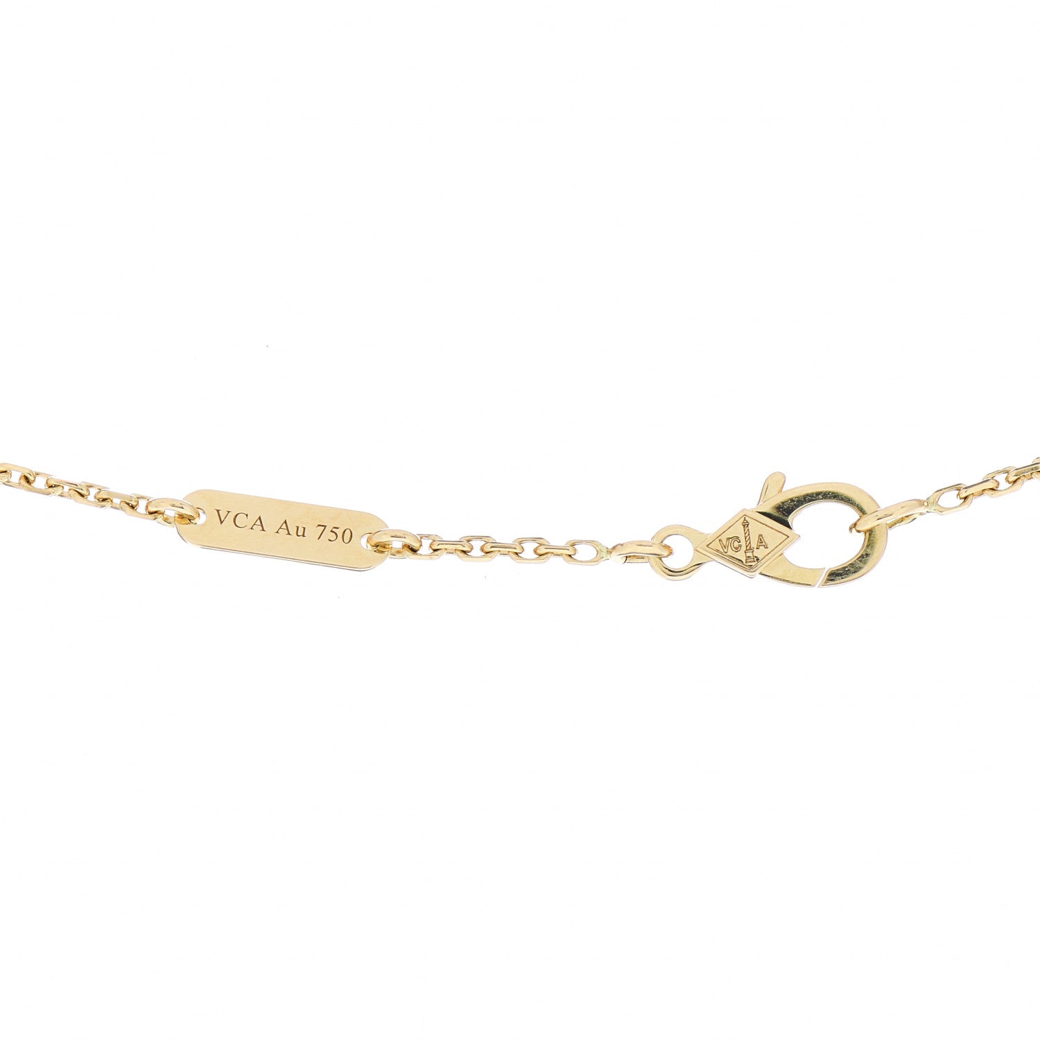 Van Cleef & Arpels 18K Yellow Gold Black Onyx Vintage Alhambra Pendant Necklace 4 of 4