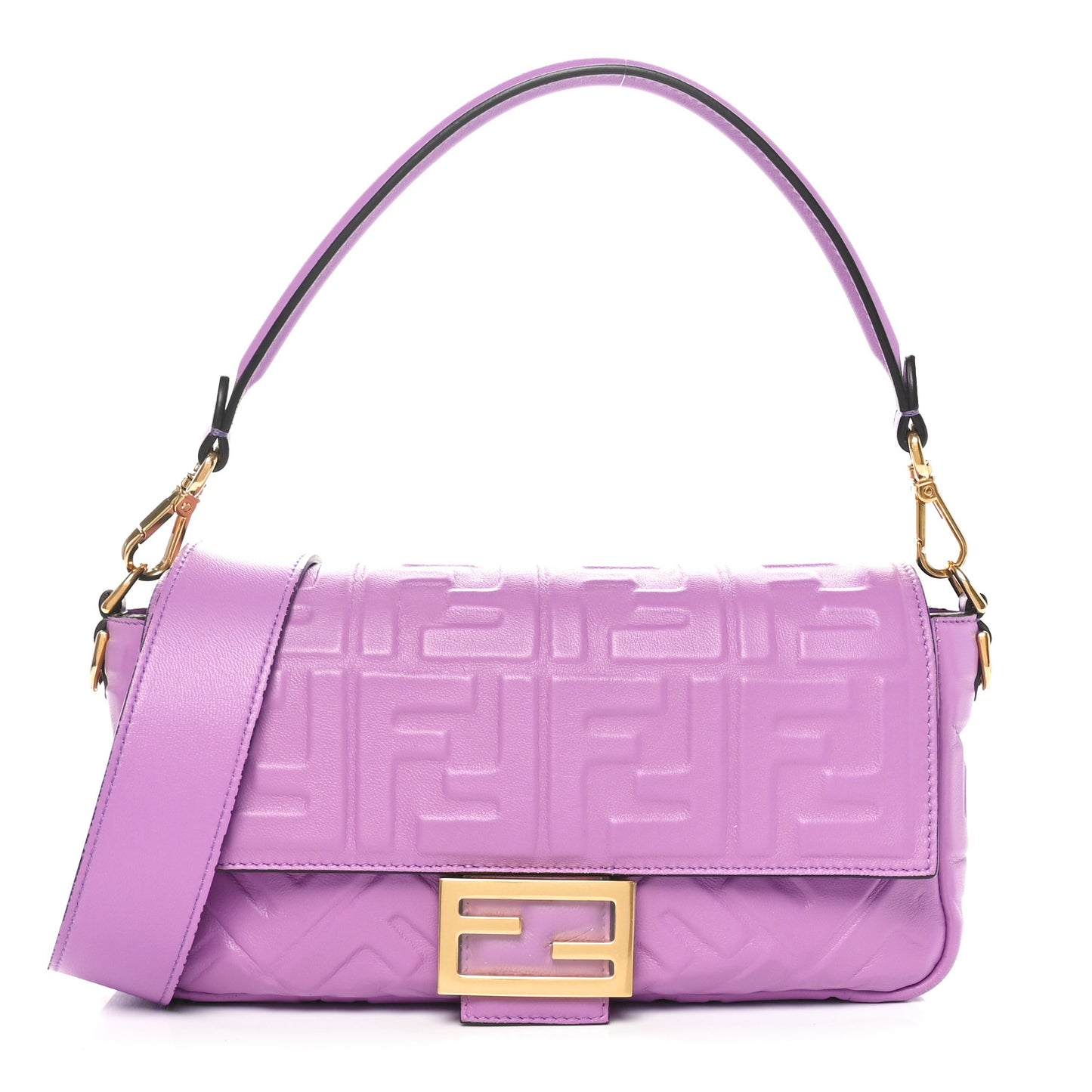 Nappa FF 1974 Embossed Baguette Agapanto