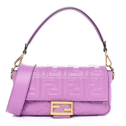 Fendi Nappa FF 1974 Embossed Baguette Agapanto 1 of 10