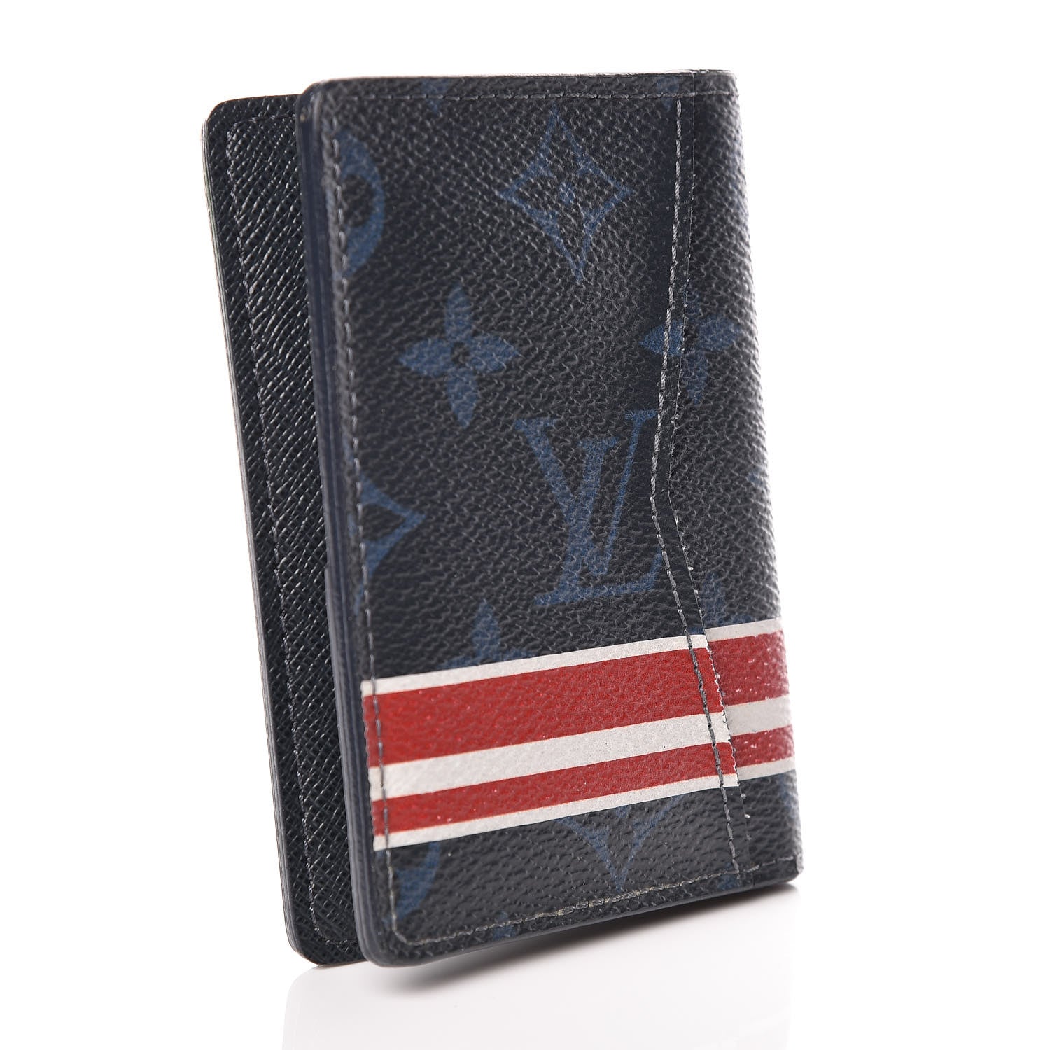 Louis Vuitton Monogram Cobalt Pocket Organizer NM Red Stripes 4 of 10