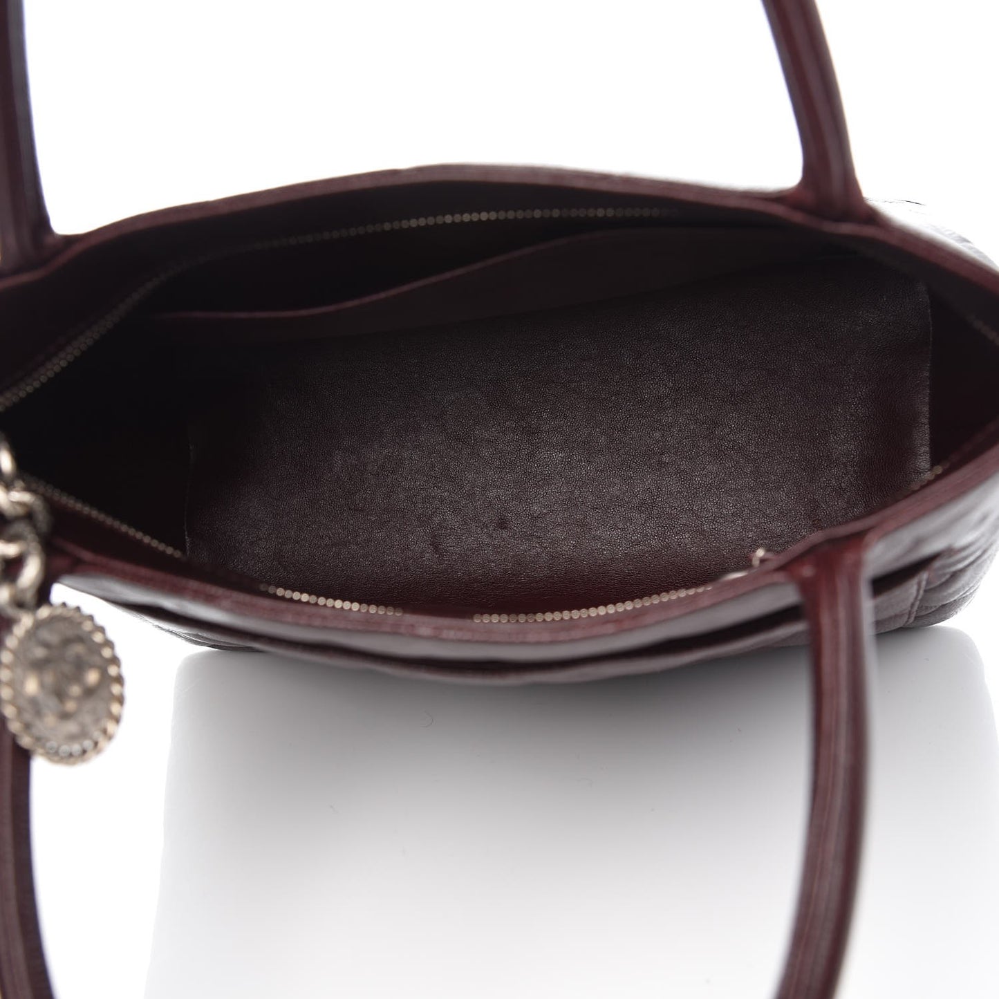 Caviar Quilted Medallion Tote Bordeaux