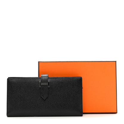 Hermes Epsom Bearn Gusset Wallet Black 7 of 7