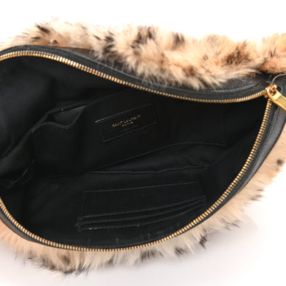Saint Laurent Rabbit Fur Leopard Print Belt Bag Beige 5 of 14
