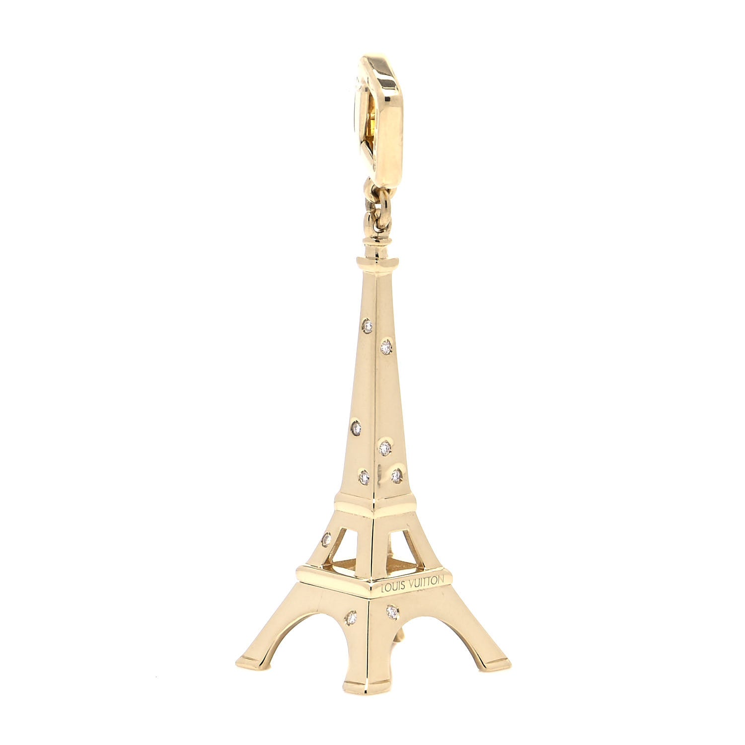 Louis Vuitton 18K Yellow Gold Diamond Eiffel Tower Charm 1 of 5