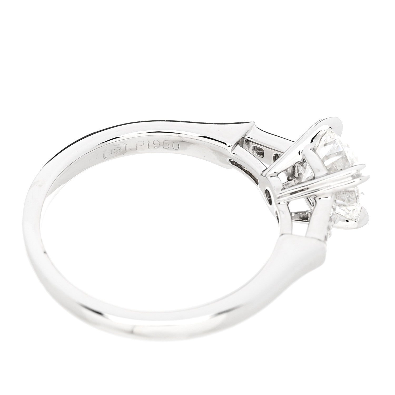 Harry Winston Platinum Diamond .91ct Round Brilliant Cut Engagement Ring 47 4 6 of 7